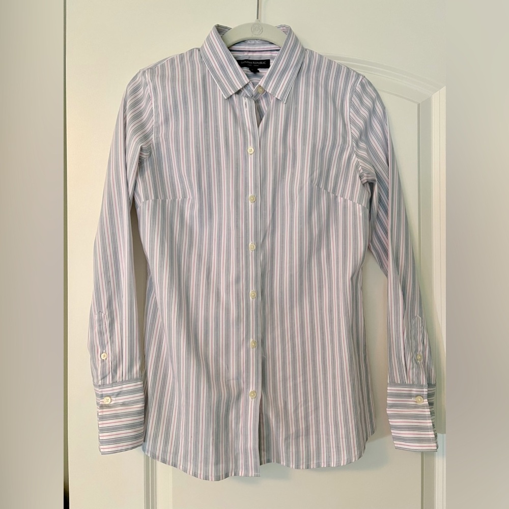 Navy pinstripe shirt
